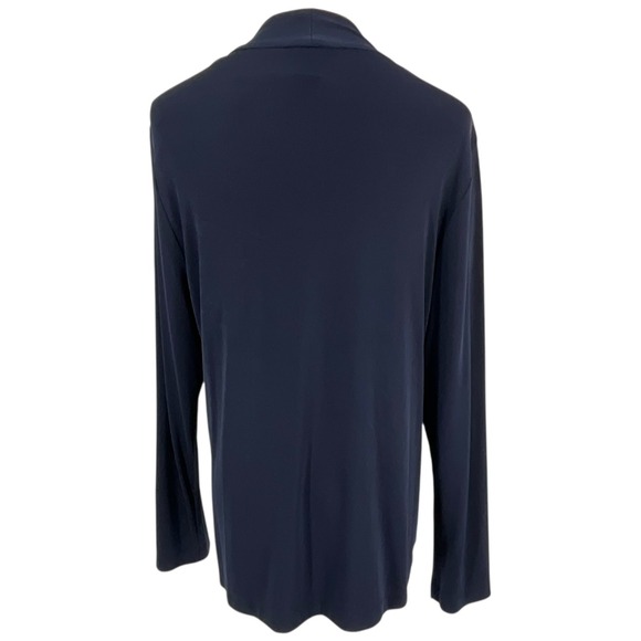 Easywear by Chico's Navy Blue Zip Front Cardigan Sweater Womens Sz 2 Lg US 12 - Picture 4 of 8